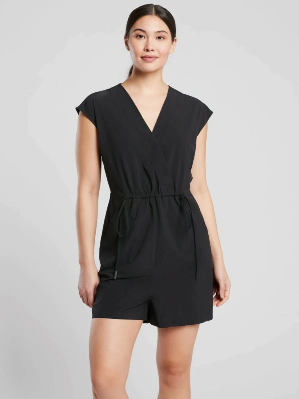 Athleta Marlow Featherweight Stretch Black Romper S - Picture 3 of 15